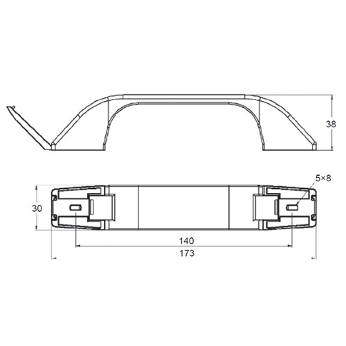 GRAB HANDLE BOLT ON 173L X 30W